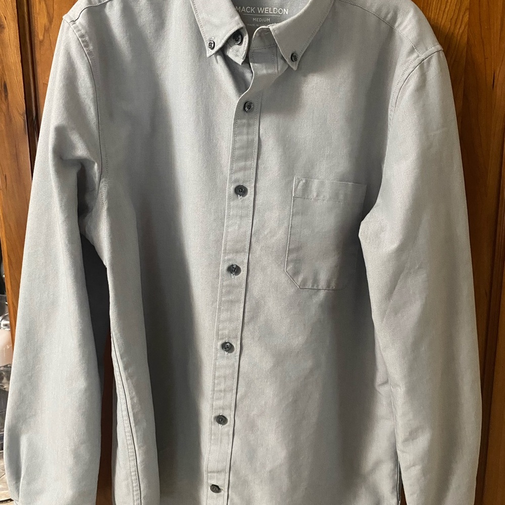 Mack Weldon Light Gray Casual Button Down Shirt